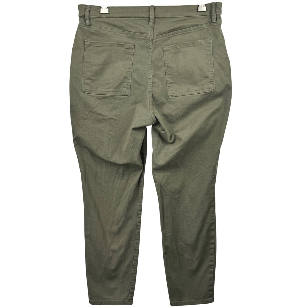 Banana Republic Utility Pants Womens 12 Olive Green‎ Cropped Tapered Cargo - Picture 3 of 12